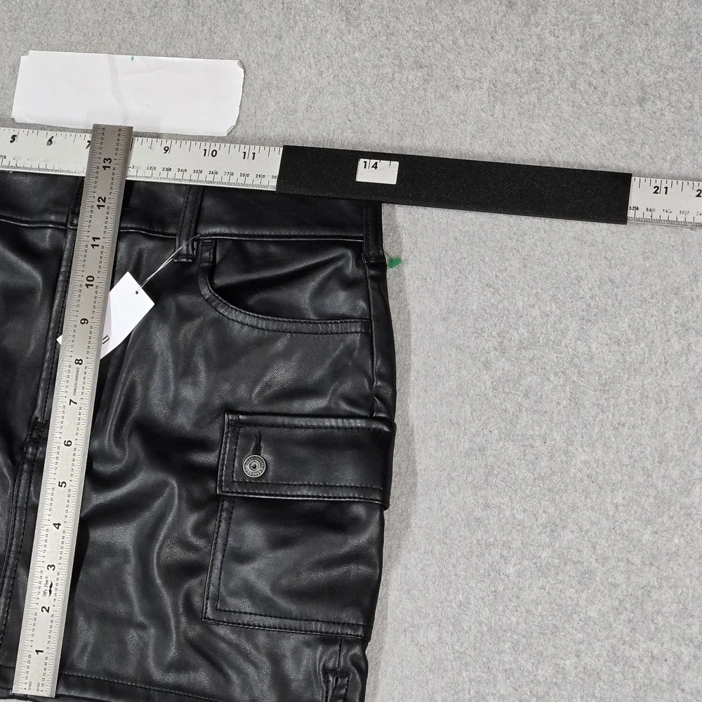 GAP Girls Skirt 14 (13-14Y) Black Mini Faux Leather Skater Grunge NWT